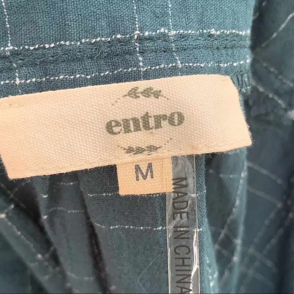 Entro dark teal embroidered peasant blouse - Picture 4 of 5